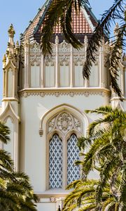 Preview wallpaper buildings, architecture, facade, branch, palm trees