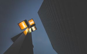 Preview wallpaper buildings, architecture, light, bottom view, dark