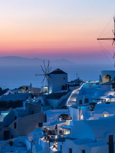 Preview wallpaper buildings, architecture, light, sea, twilight