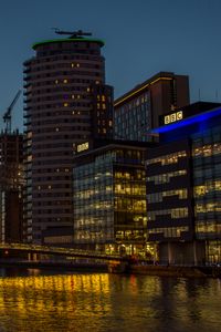 Preview wallpaper buildings, architecture, lights, embankment, night, bridge