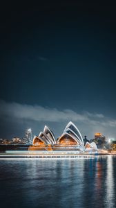 Preview wallpaper buildings, architecture, night, backlight, dark