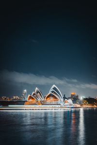 Preview wallpaper buildings, architecture, night, backlight, dark