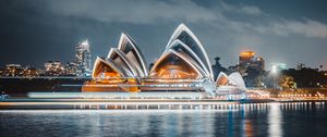 Preview wallpaper buildings, architecture, night, backlight, dark