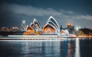 Preview wallpaper buildings, architecture, night, backlight, dark