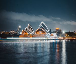 Preview wallpaper buildings, architecture, night, backlight, dark