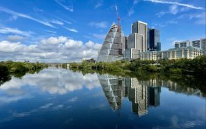 Preview wallpaper buildings, architecture, reflection, water