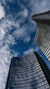 Preview wallpaper buildings, architecture, sky, clouds, bottom view