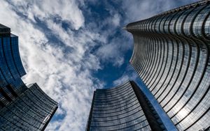 Preview wallpaper buildings, architecture, sky, clouds, bottom view