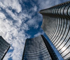 Preview wallpaper buildings, architecture, sky, clouds, bottom view