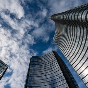 Preview wallpaper buildings, architecture, sky, clouds, bottom view