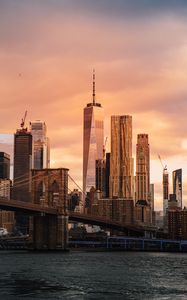 Preview wallpaper buildings, architecture, skyscrapers, bridge, new york, usa