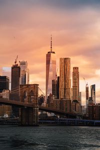 Preview wallpaper buildings, architecture, skyscrapers, bridge, new york, usa