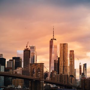 Preview wallpaper buildings, architecture, skyscrapers, bridge, new york, usa