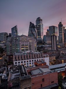 Preview wallpaper buildings, architecture, skyscrapers, modern, evening