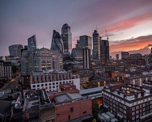 Preview wallpaper buildings, architecture, skyscrapers, modern, evening