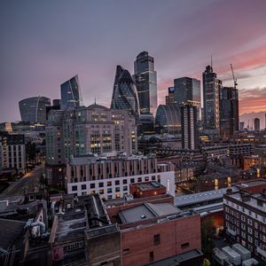 Preview wallpaper buildings, architecture, skyscrapers, modern, evening