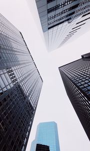 Preview wallpaper buildings, architecture, skyscrapers, bottom view, modern