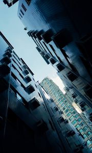 Preview wallpaper buildings, architecture, skyscrapers, sky, bottom view