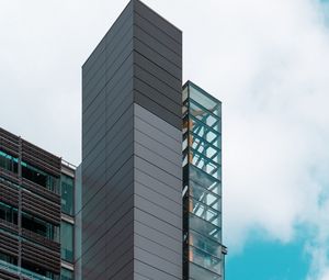 Preview wallpaper buildings, architecture, skyscrapers, clouds, sky, bottom view