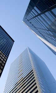 Preview wallpaper buildings, architecture, skyscrapers, bottom view, sky