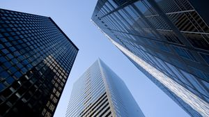 Preview wallpaper buildings, architecture, skyscrapers, bottom view, sky