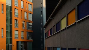 Preview wallpaper buildings, architecture, street, colorful