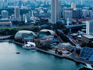 Preview wallpaper buildings, architecture, water, embankment, city