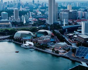 Preview wallpaper buildings, architecture, water, embankment, city