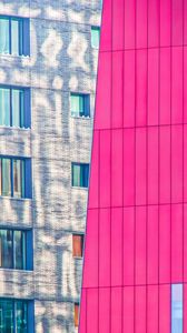 Preview wallpaper buildings, architecture, windows, corner, pink