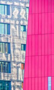 Preview wallpaper buildings, architecture, windows, corner, pink