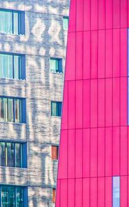 Preview wallpaper buildings, architecture, windows, corner, pink