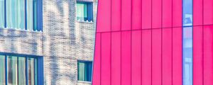 Preview wallpaper buildings, architecture, windows, corner, pink