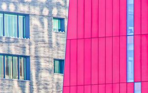 Preview wallpaper buildings, architecture, windows, corner, pink