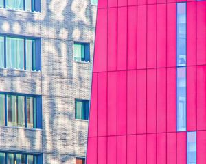 Preview wallpaper buildings, architecture, windows, corner, pink