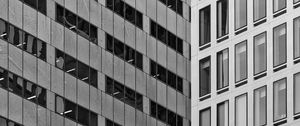 Preview wallpaper buildings, architecture, windows, skyscrapers, facade, black and white