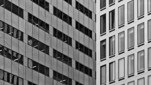 Preview wallpaper buildings, architecture, windows, skyscrapers, facade, black and white