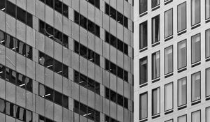 Preview wallpaper buildings, architecture, windows, skyscrapers, facade, black and white