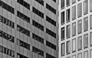 Preview wallpaper buildings, architecture, windows, skyscrapers, facade, black and white