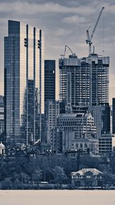 Preview wallpaper buildings, architecture, windows, city, black and white