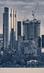 Preview wallpaper buildings, architecture, windows, city, black and white