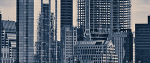 Preview wallpaper buildings, architecture, windows, city, black and white