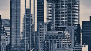 Preview wallpaper buildings, architecture, windows, city, black and white