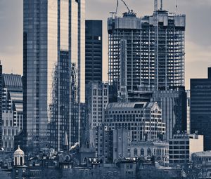 Preview wallpaper buildings, architecture, windows, city, black and white