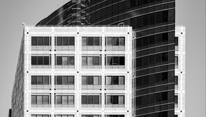Preview wallpaper buildings, architecture, windows, facade, black and white