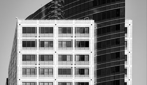 Preview wallpaper buildings, architecture, windows, facade, black and white