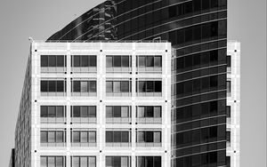 Preview wallpaper buildings, architecture, windows, facade, black and white