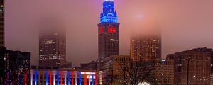 Preview wallpaper buildings, backlight, city, architecture, night, dark