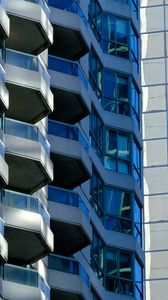 Preview wallpaper buildings, balconies, edges, blue