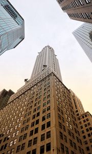 Preview wallpaper buildings, bottom view, architecture, facade, sky