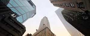 Preview wallpaper buildings, bottom view, architecture, facade, sky